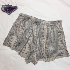 Faux Snake Print Shorts -Polyester